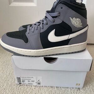 Women’s Nike Air Jordan 1 Mid - Cement Grey/ Sail - 8.5